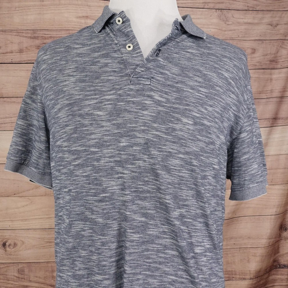 Cremieux Polo Shirt Mens Large Gray Solid 100% Cotton Classics Knit Casual